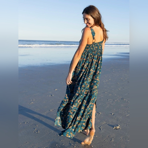 NATURAL LIFE Teal Floral Maxi Dress - Picture 2 of 6